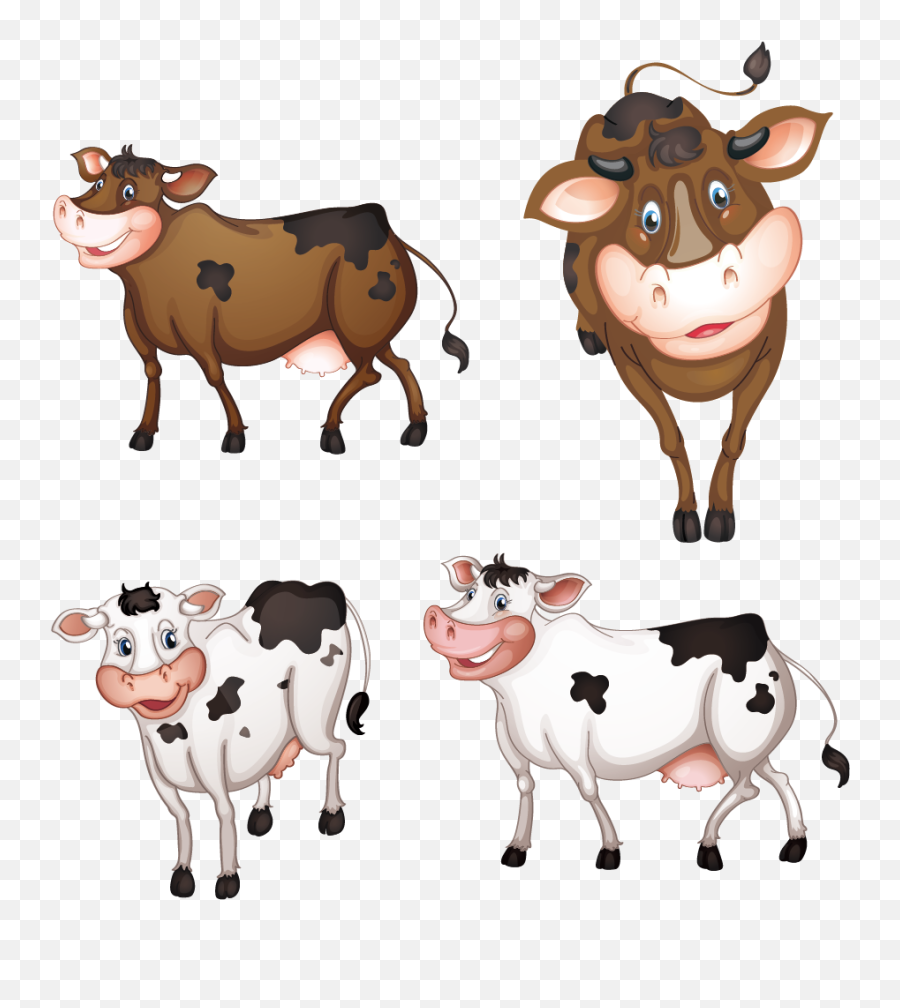 Download Calf Vector Cartoon - Clip Art Cows Png Image With Emoji,Calf Clipart