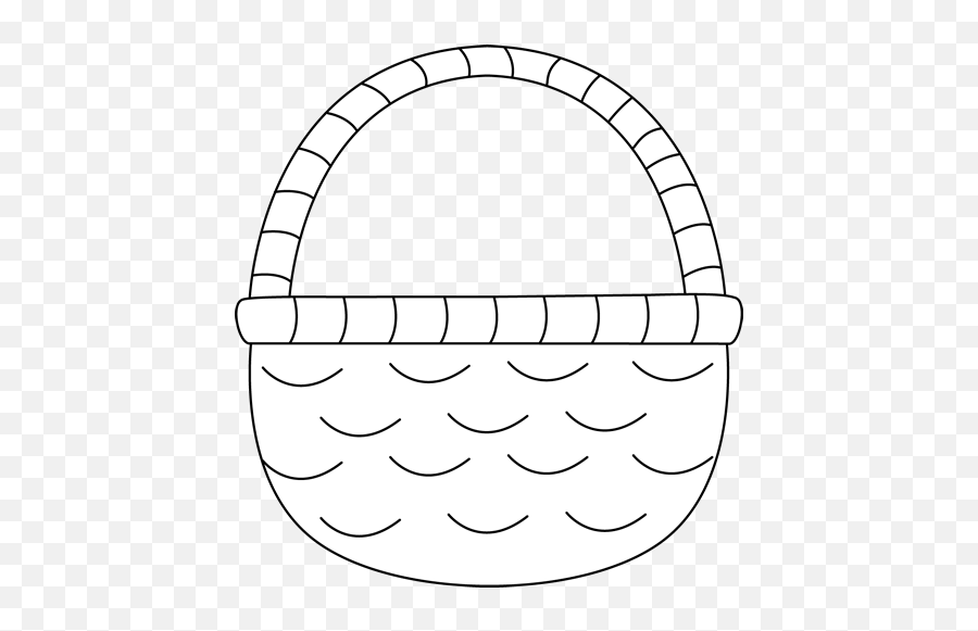 Black And White Easter Basket Clip Art - Clip Art Black And White Basket Emoji,Basket Clipart