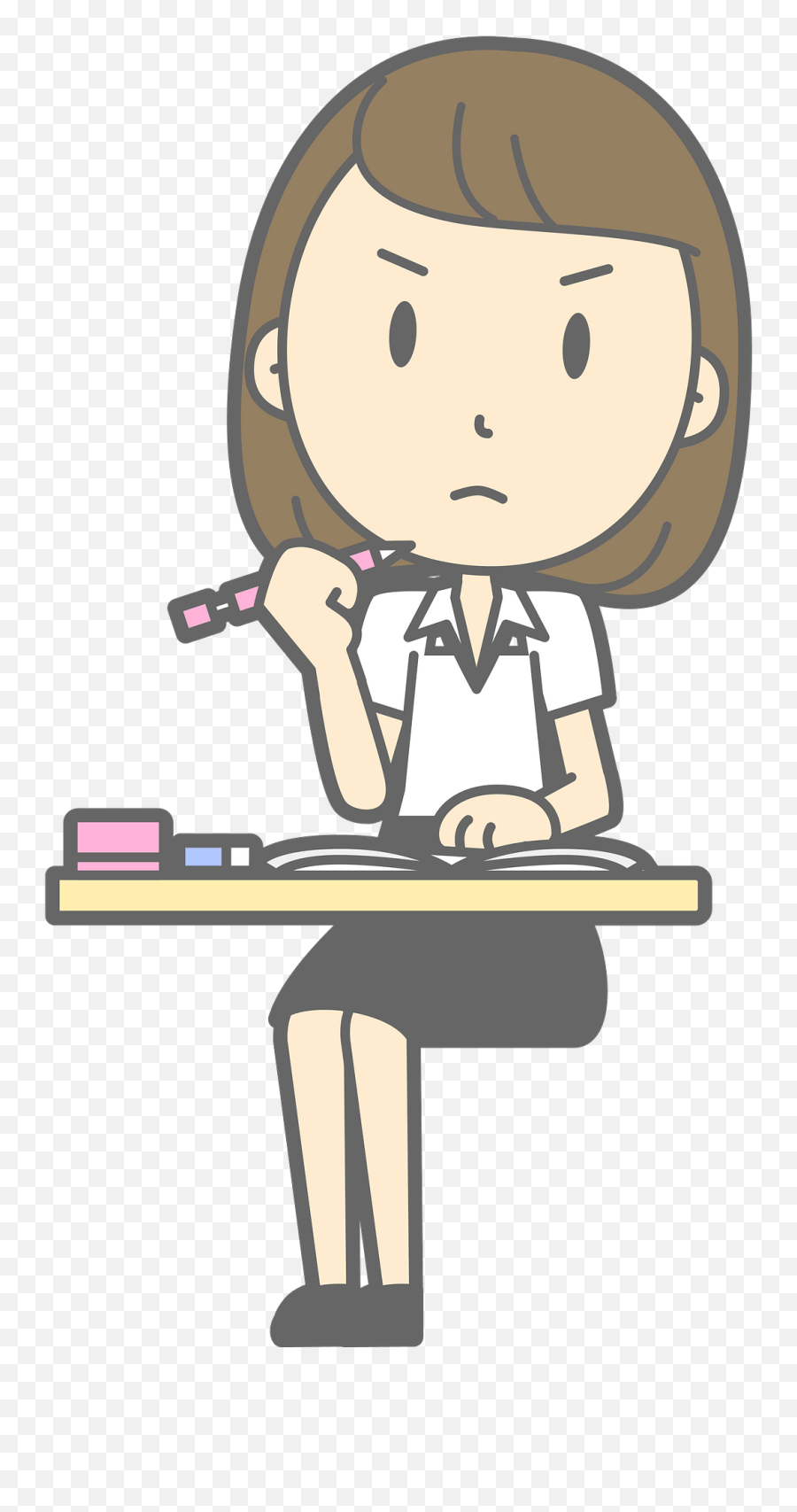 Lenore Businesswoman Is Studying Clipart Free Download - Keyboard Player Emoji,Study Clipart