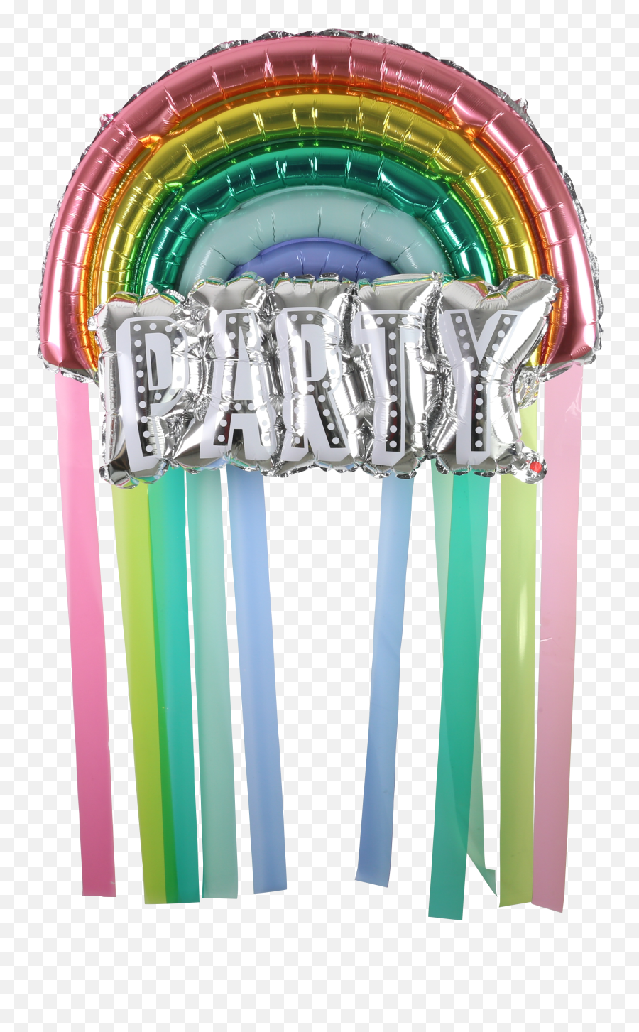 Large Foil Rainbow Balloon With Streamers 315in X 165in Emoji,Tin Foil Hat Png