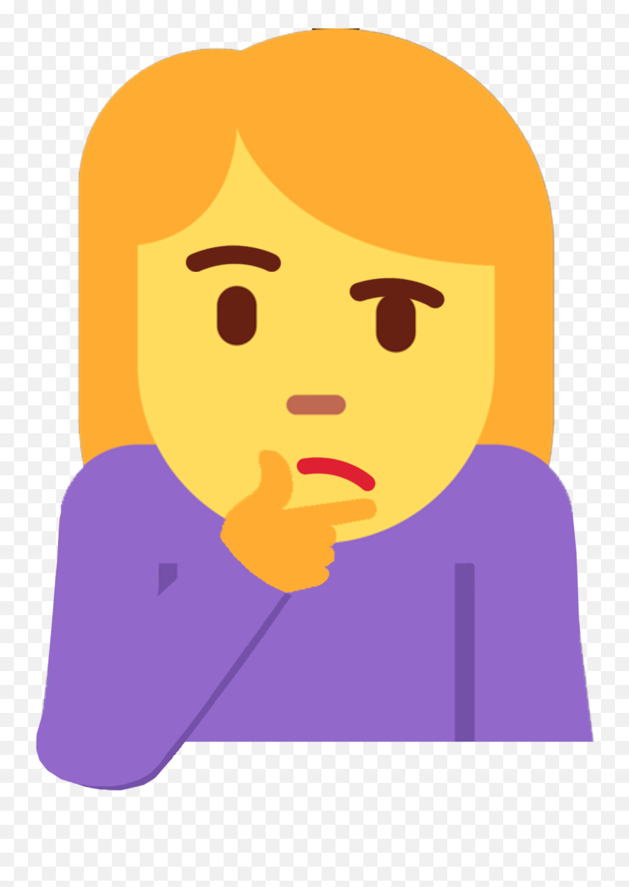 Women Thinking Emoji Transparent - Transparent Background Thinking Face Gif,Thinking Emoji Png