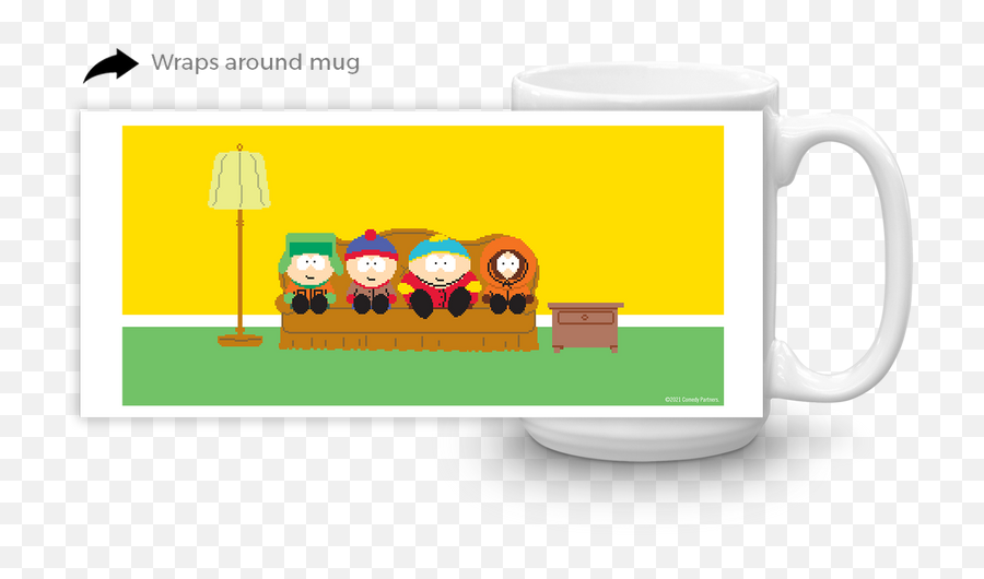 South Park 8 - Bit Couch White Mug Emoji,White Mug Png