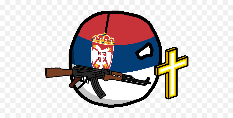 Download Serbia With A Cross And An Ak - 47 Serbian Png Smp Hang Tuah 1 Surabaya Emoji,Ak 47 Png