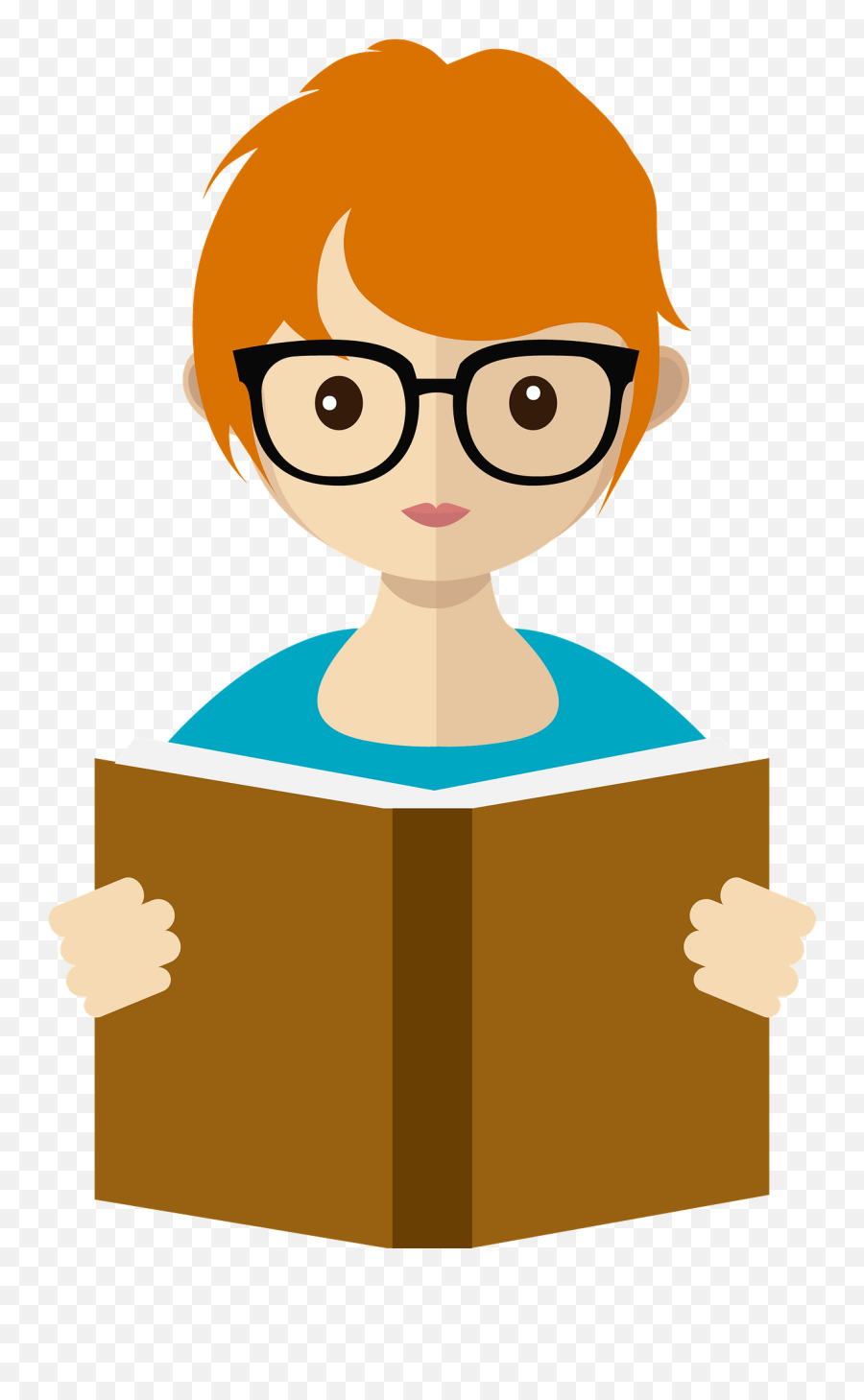 Girl With A Book Clipart Free Download Transparent Png - Studying Cartoon Transparent Background Emoji,Bookworm Clipart