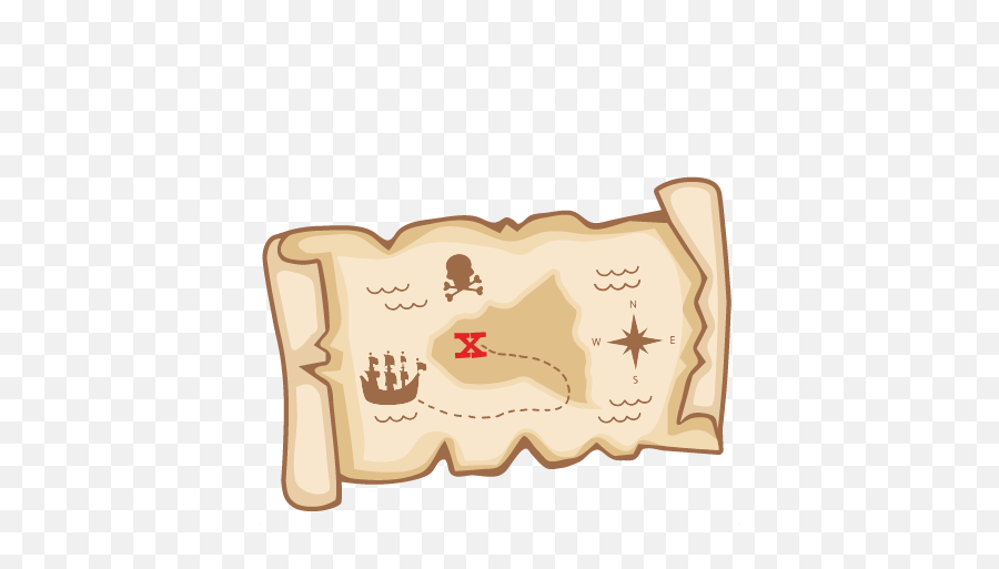 Treasure Map Clipart - Pirate Map Clip Art Emoji,Map Clipart