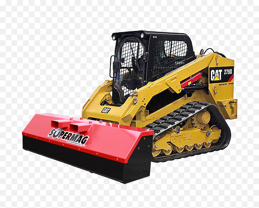Skidsteercatwithsupermag Png This Exclusive - Cat Bobcat Caterpillar Skid Steer Emoji,Bobcat Png