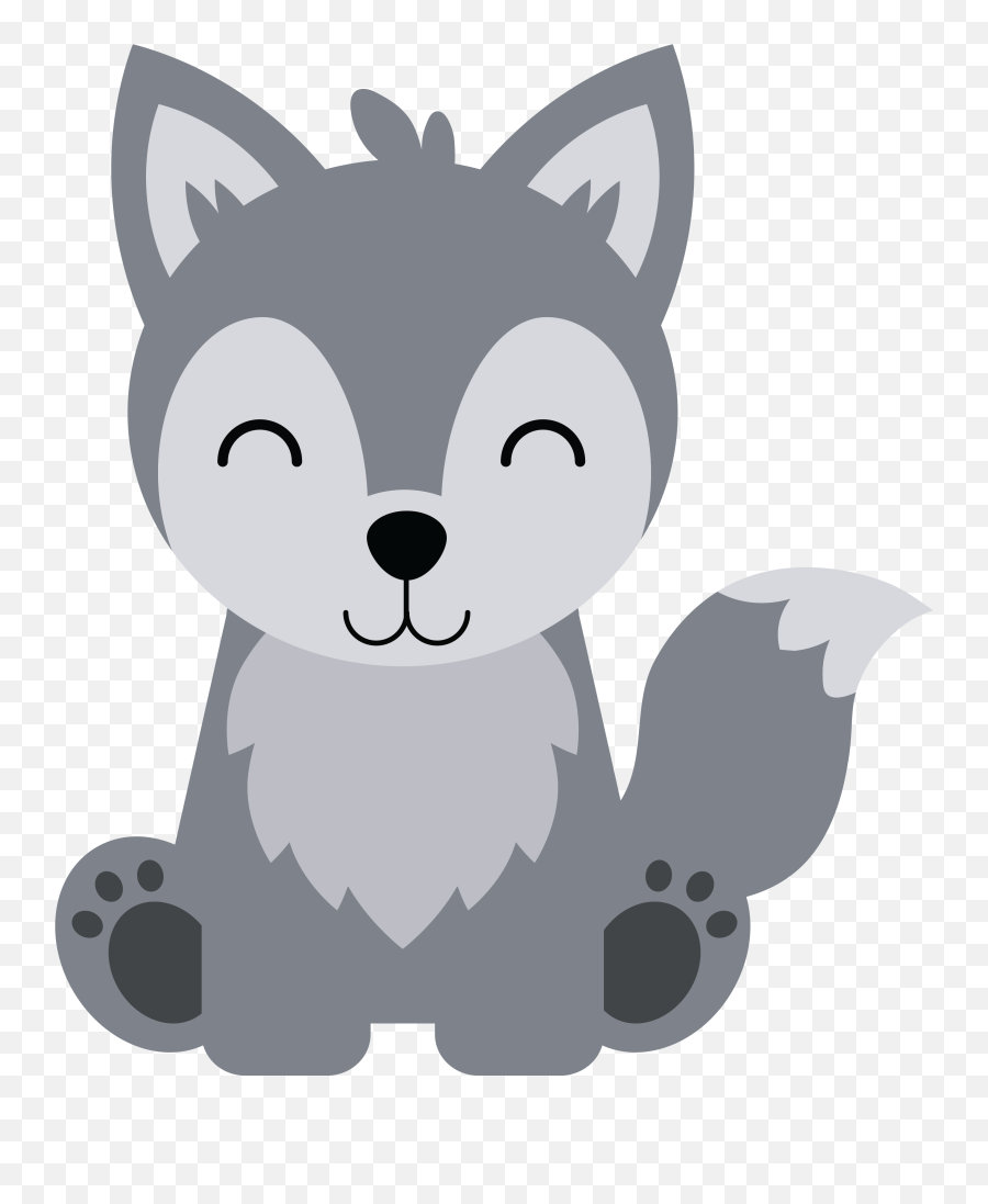 Cute Wolf Wolves Smiling Face Animal Customized Wall Decal - Custom Vinyl Wall Art Personalized Name Baby Girls Boys Kids Bedroom Wall Decal Room Emoji,Kids Scissors Clipart