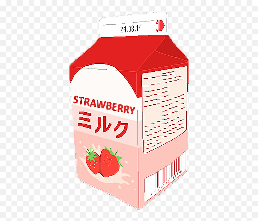 Strawberry Milk Png - Strawberry Milk Strawberrymilk Transparent Strawberry Aesthetic Emoji,Milk Png