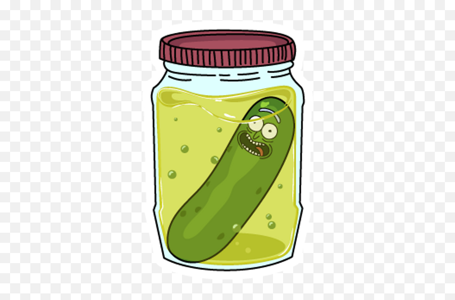 Rick And Morty Pickle Rick Jar - Sticker Mania Pickle Rick Stickers Emoji,Pickle Rick Png