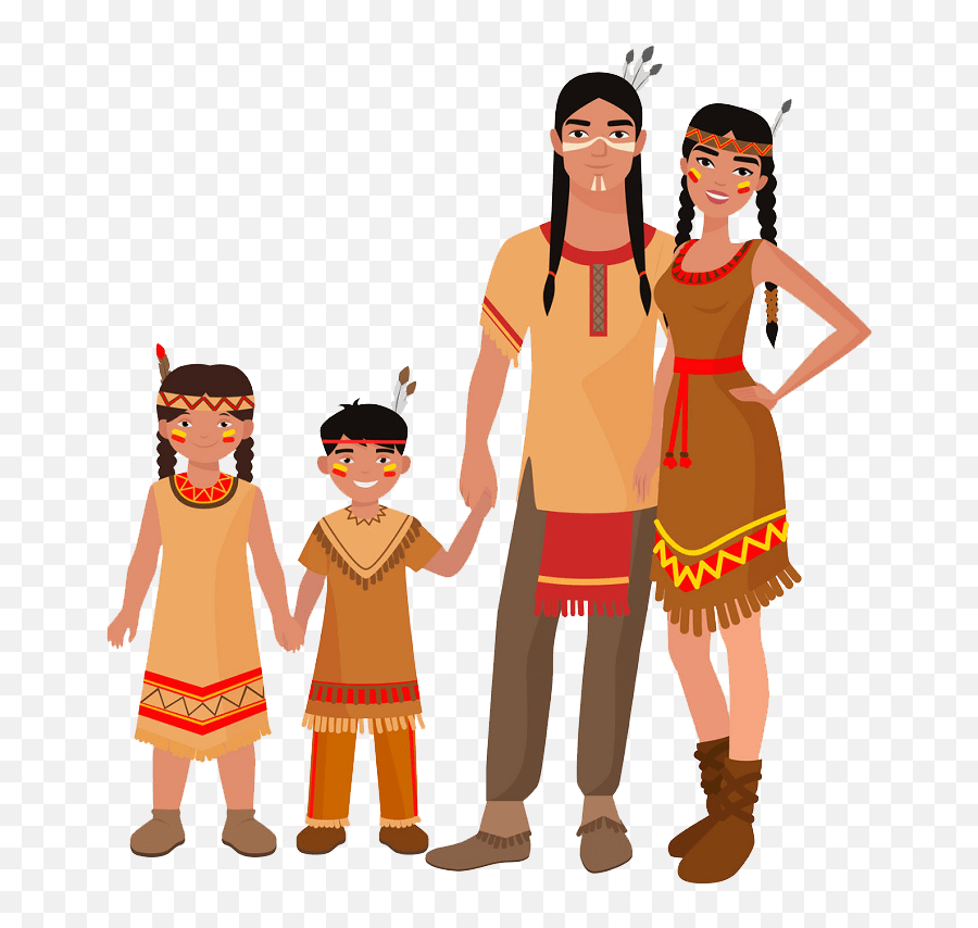 Native American Family Clipart - Indian Cartoon Emoji,Native American Clipart