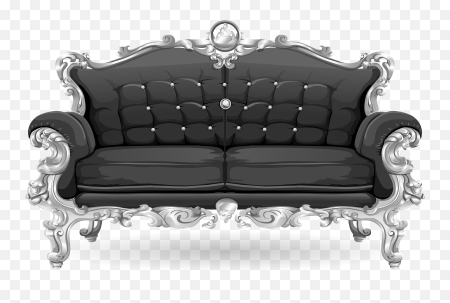 Couch Clipart Fancy Couch Fancy Transparent Free For - Lion Painting Black And White Emoji,Sofa Clipart