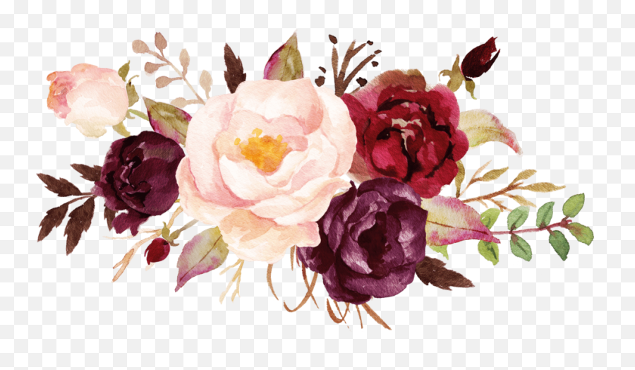Burgundy Flower Png - Free Burgundy Floral Template Emoji,Flower Png
