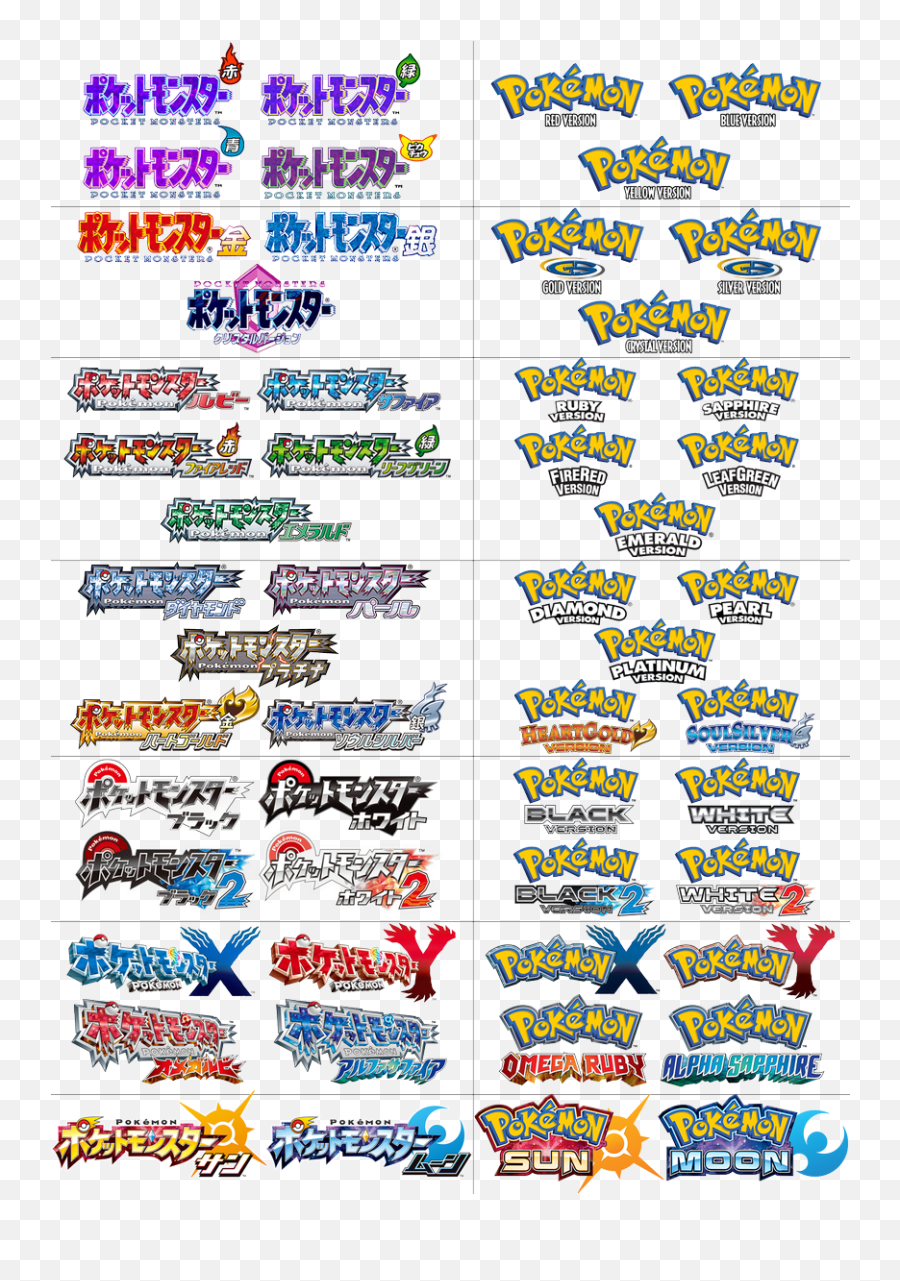 Gorgeous Japanese - Pokemon Game Logos Emoji,Botw Logo