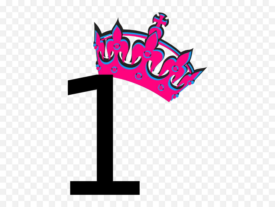 Pink Tilted Tiara And Number 1 Clip Art At Clkercom - Pink Tilted Tiara And Number 1 Emoji,One Clipart