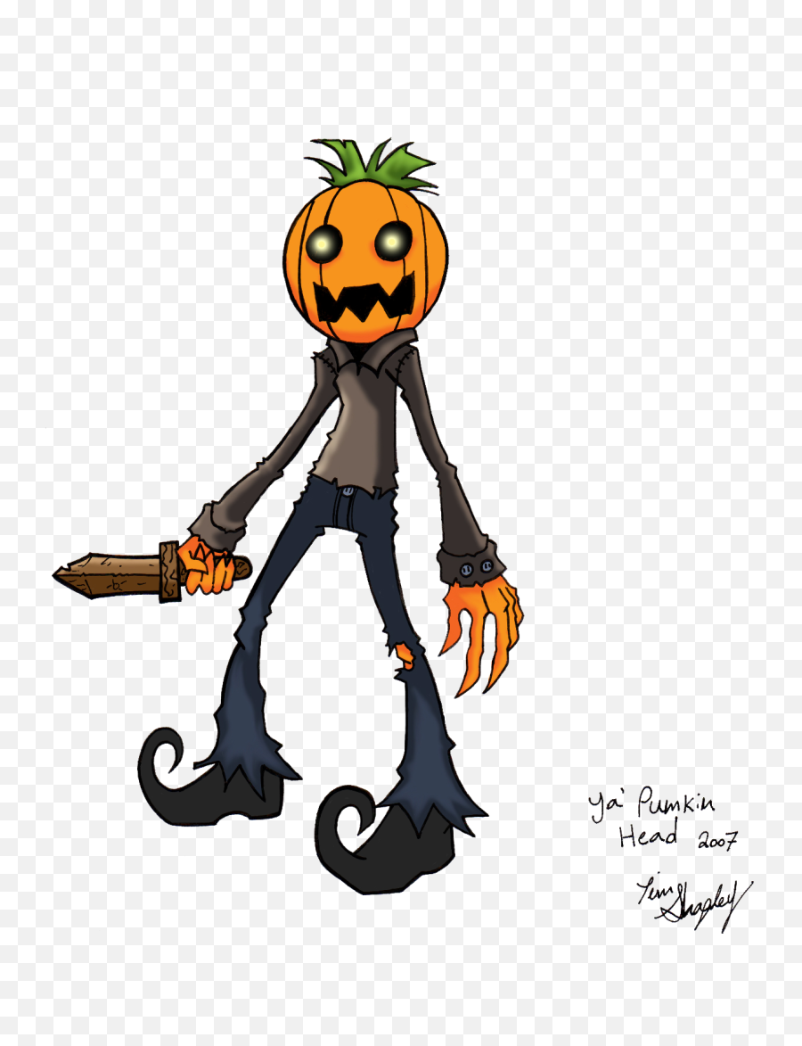 Download Steve The Pumpkin - Head Cartoon Full Size Png Emoji,Pumpkin Head Png