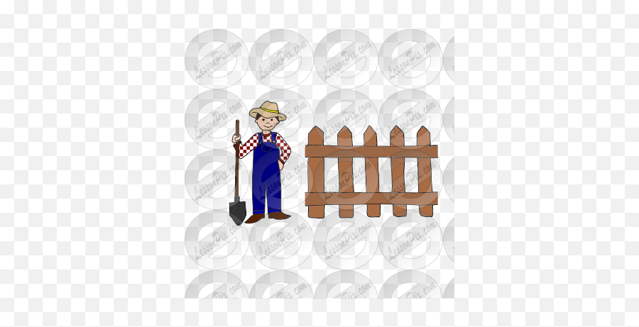 The Farmer Builds A Fence Picture For Classroom Therapy - Picket Fence Emoji,Fence Clipart