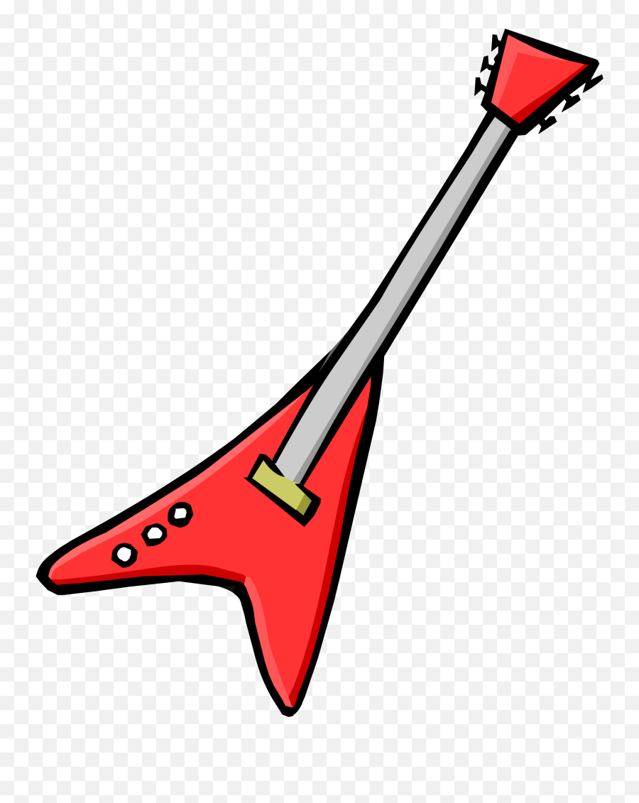 Red Electric Guitar - Club Penguin Guitar Emoji,Electric Guitar Clipart