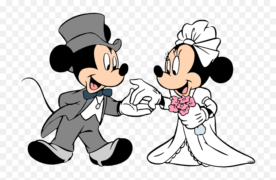 Disney Weddings Clip Art 3 Disney Clip Art Galore - Disney Clipart Groom Mickey And Bride Minnie Emoji,Weddings Clipart Free
