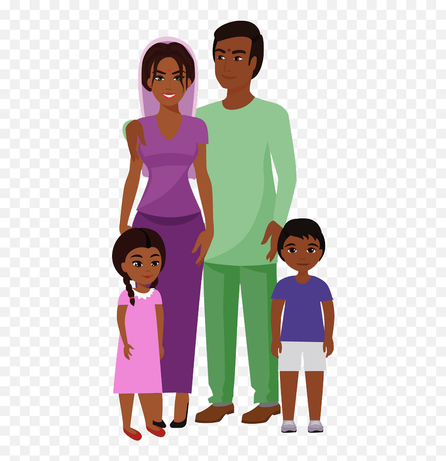 Indian Family Clipart Transparent - Indian Family Clipart Emoji,Family Clipart