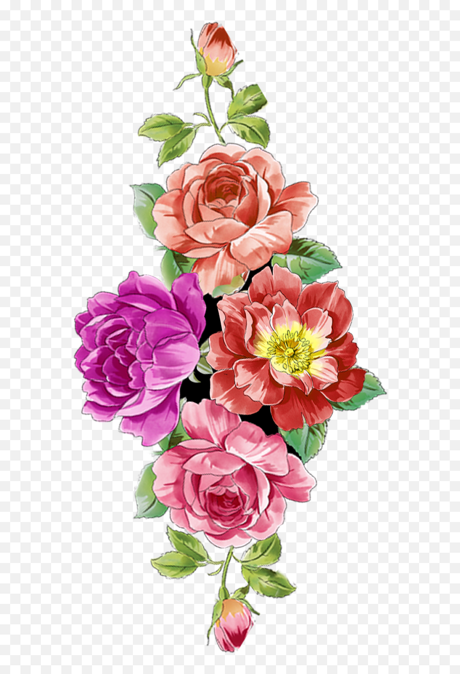 Lavanya Textile Design Flower Patch Png 2403 - Rose Flower Patch Design Emoji,Floral Design Png