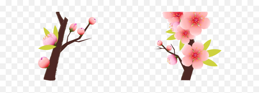 Vector Beautiful Cherry Peach Blossom Png Images Ai Free Emoji,Cherry Blossoms Png
