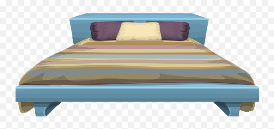 Glitch Simplified Bed Stripy Clipart - Queen Size Emoji,Bedroom Clipart