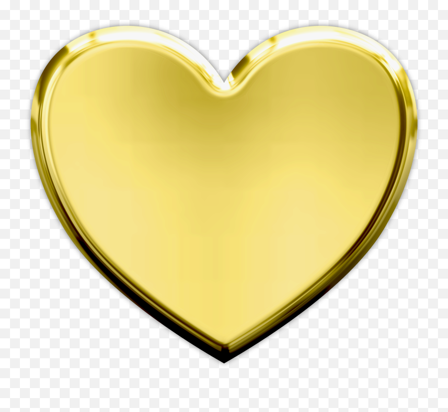 Gold Clipart Heart - Golden Heart No Background Transparent Background Gold Heart Clipart Emoji,Gold Clipart