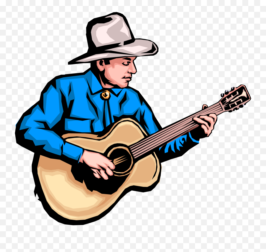 Clipart Guitar Cowboy Hat Clipart Guitar Cowboy Hat - Country Music Clipart Emoji,Cowboy Hat Clipart