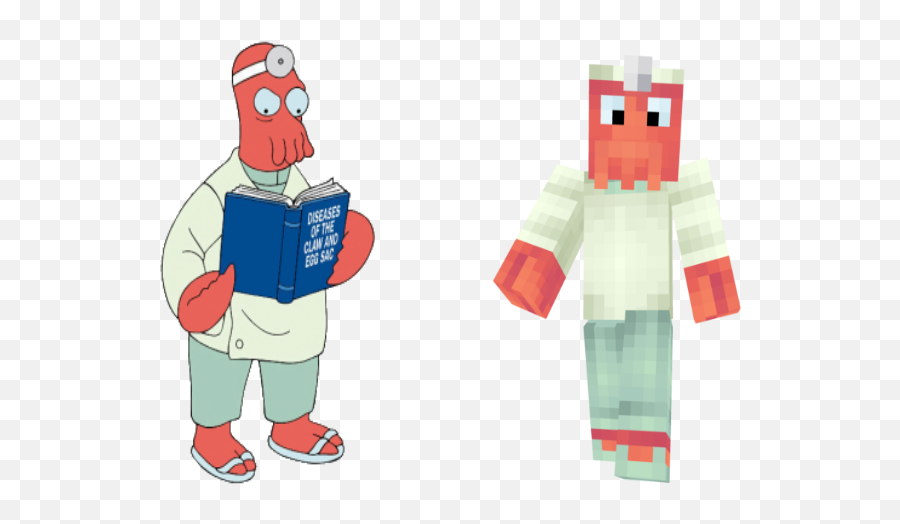 Minecraft Clipart Animated - Dr Zoidberg Minecraft Skin Doctor Zoidberg Minecraft Skin Emoji,Minecraft Skin Png