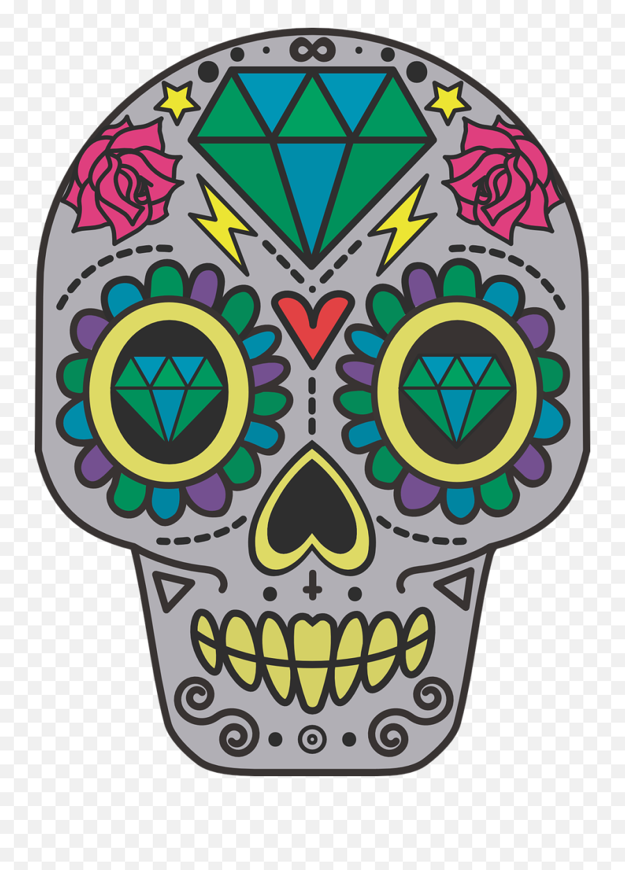 Sugar Skull Png - Cartoon Skulls Day Of The Dead Skull Day Of The Dead Animated Emoji,Cartoon Skull Png