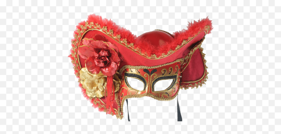 Carnival Mask Png - Red Black And Gold Masquerade Mask Pirate Emoji,Masquerade Mask Transparent Background