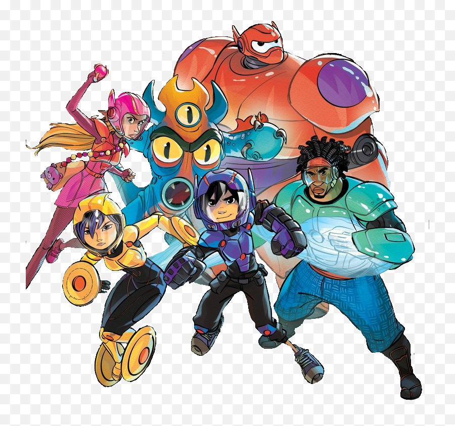 Big Hero Six Clipart - Big Hero 6 All Characters Drawing Big Hero 6 Book Emoji,Baymax Clipart