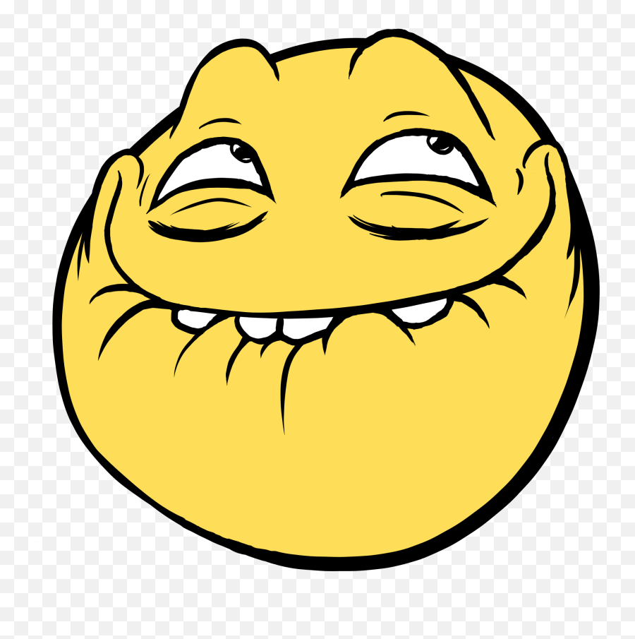 Smiling Troll Face Emoji Png - Excited Meme Face,Troll Face Png