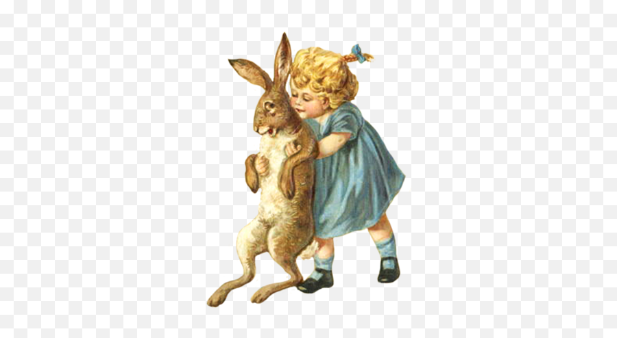Download Easter Clipart Child With Easter Eggs - Easter Png Vintage Easter Bunny Transparent Background Emoji,Easter Clipart