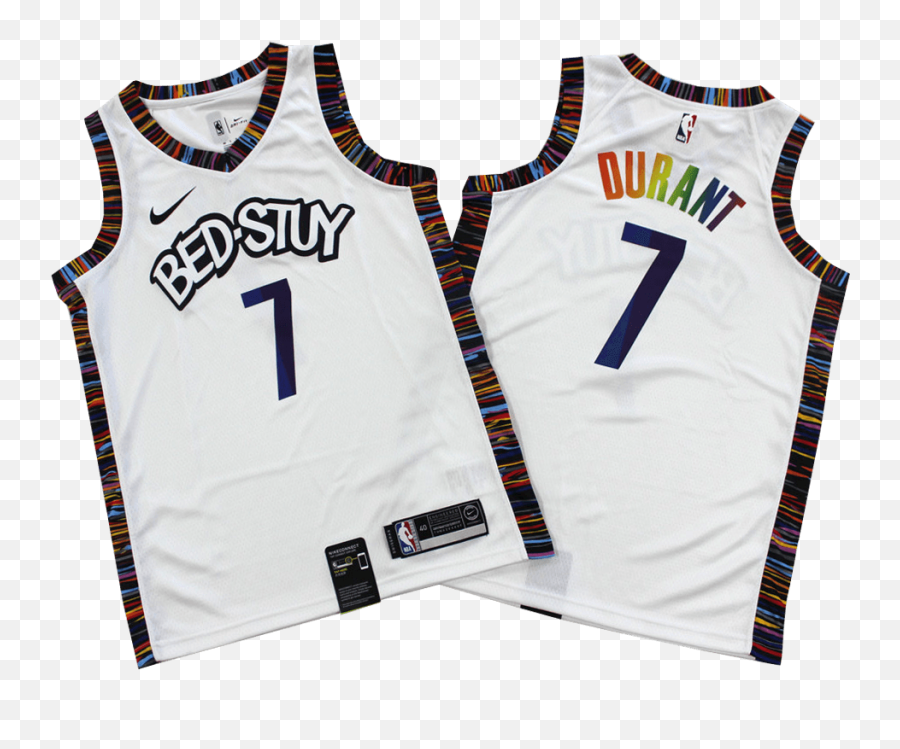 Kevin Durant 7 Brooklyn Nets Swingman White Nba Jersey 2019 Emoji,Kevin Durant Png