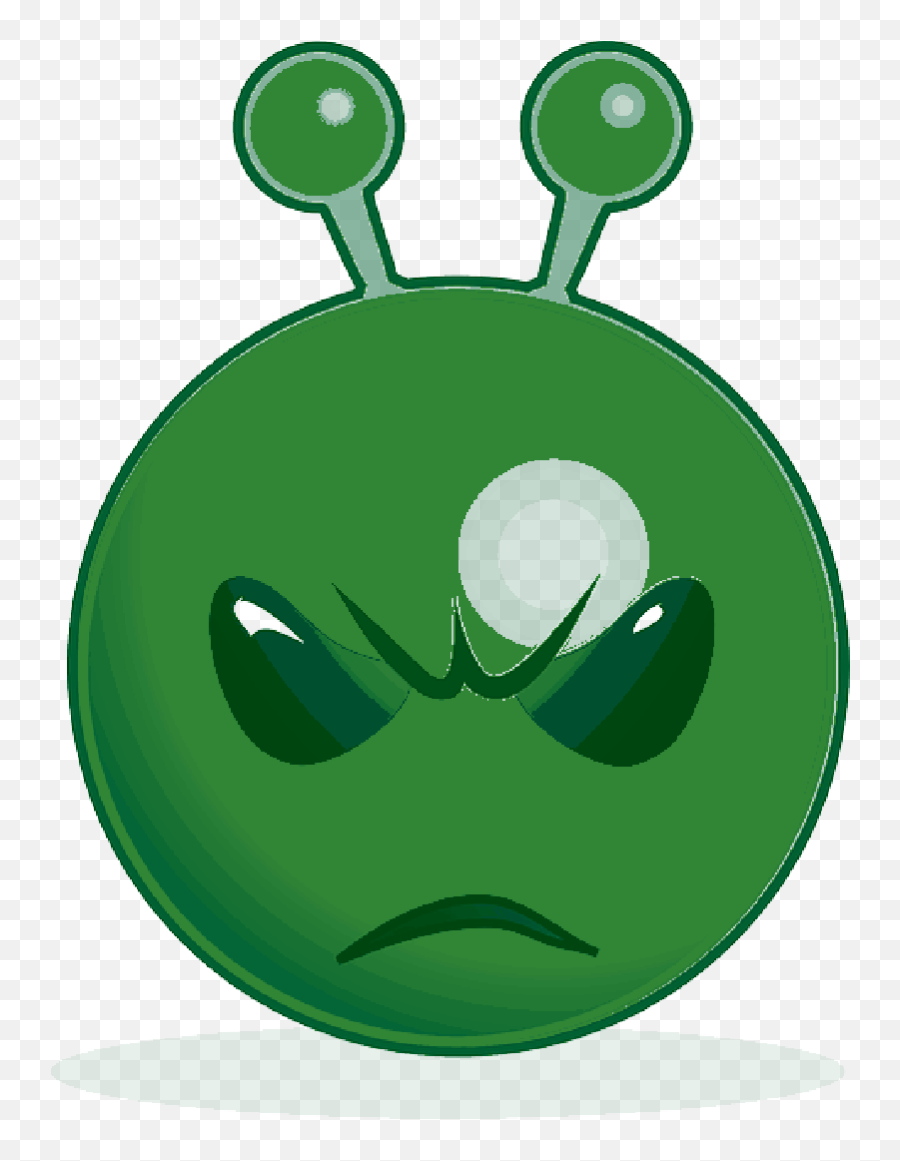 Green Alien Cartoon Smiley Unhappy - Green Alien Face Emoji,Alien Emoji Png