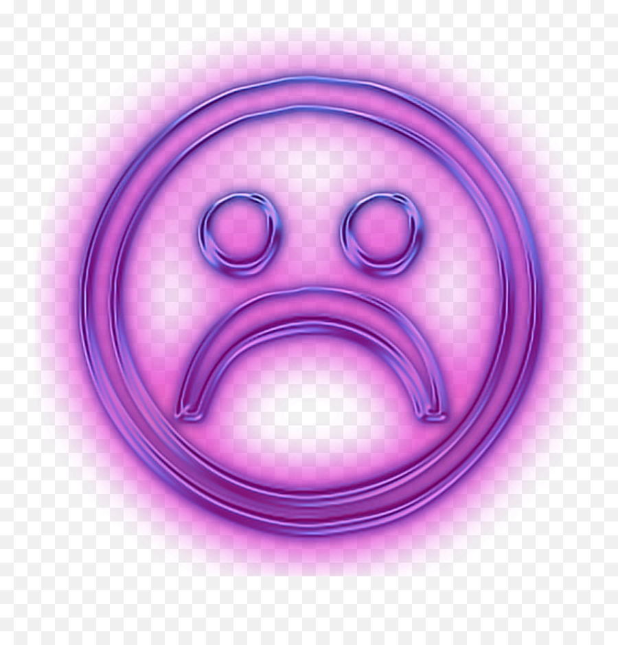 Download Unhappy Sad Frown Snapchat - Neon Purple Sad Face Emoji,Sad Face Png
