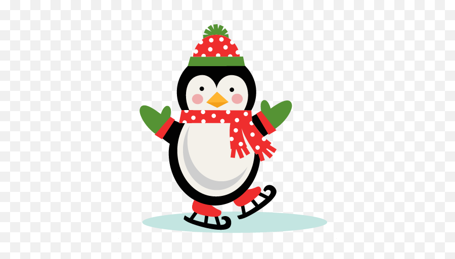 Ice Skating Penguin Svg Scrapbook Cut - Ice Skating Penguin Clipart Emoji,Ice Skating Clipart