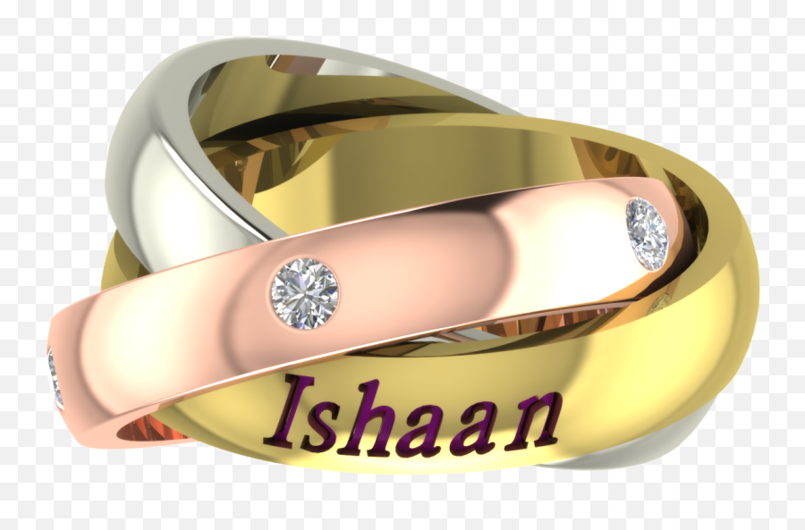 Download Custom Made Trinity Rings With Names - Wedding Ring Ishaan Name Emoji,Wedding Ring Png