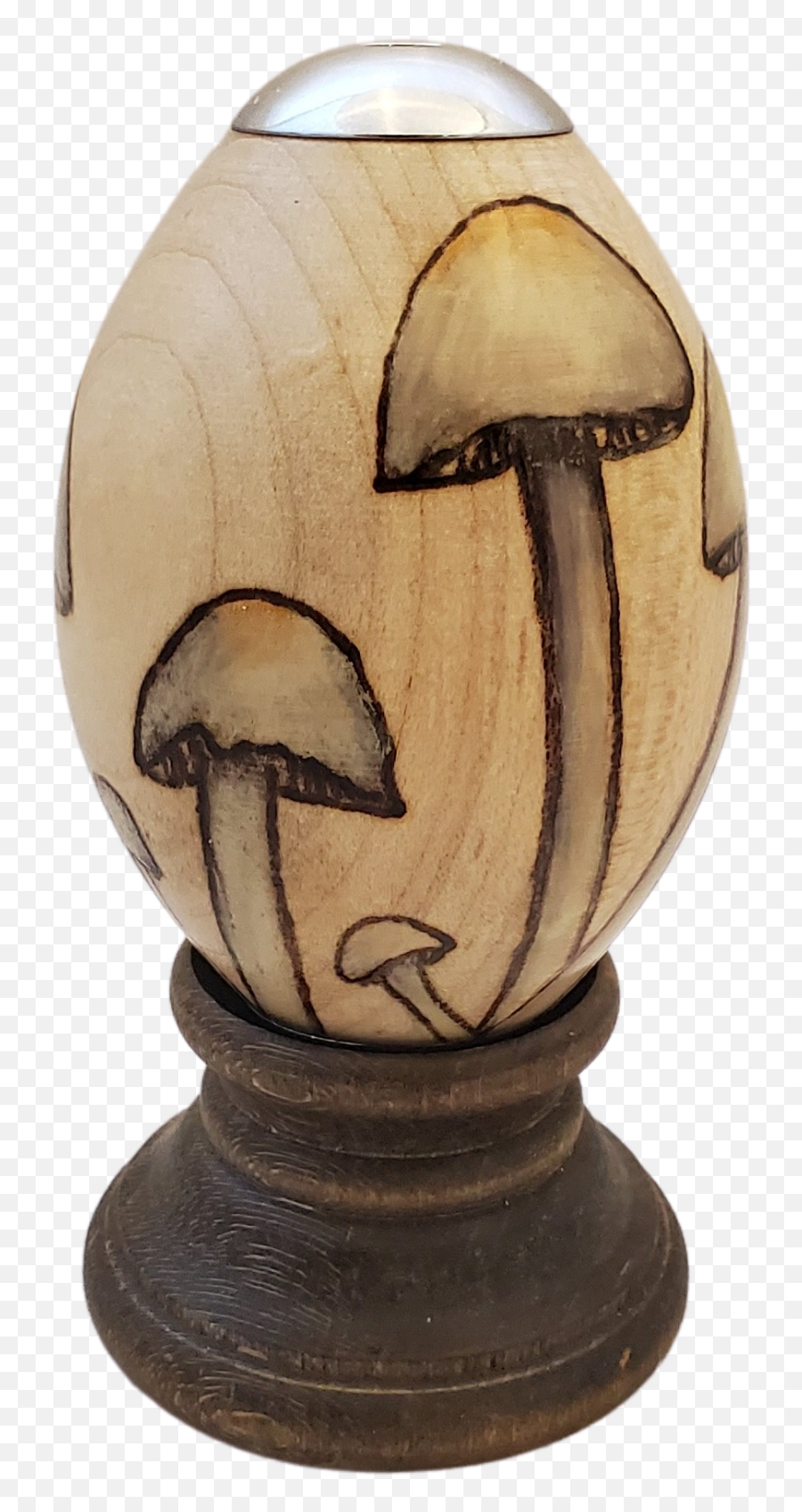Trippy Magic Mushroom Liberty Cap Woodburned Wooden Egg Kaleidoscope With Stand U2014 Willowswitch Designs Emoji,Trippy Png