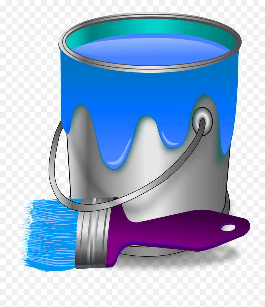 Pot De Peinture Et Un Pinceau Clipart Illustration - Paint Bucket Paint Clipart Emoji,Paint Bucket Png