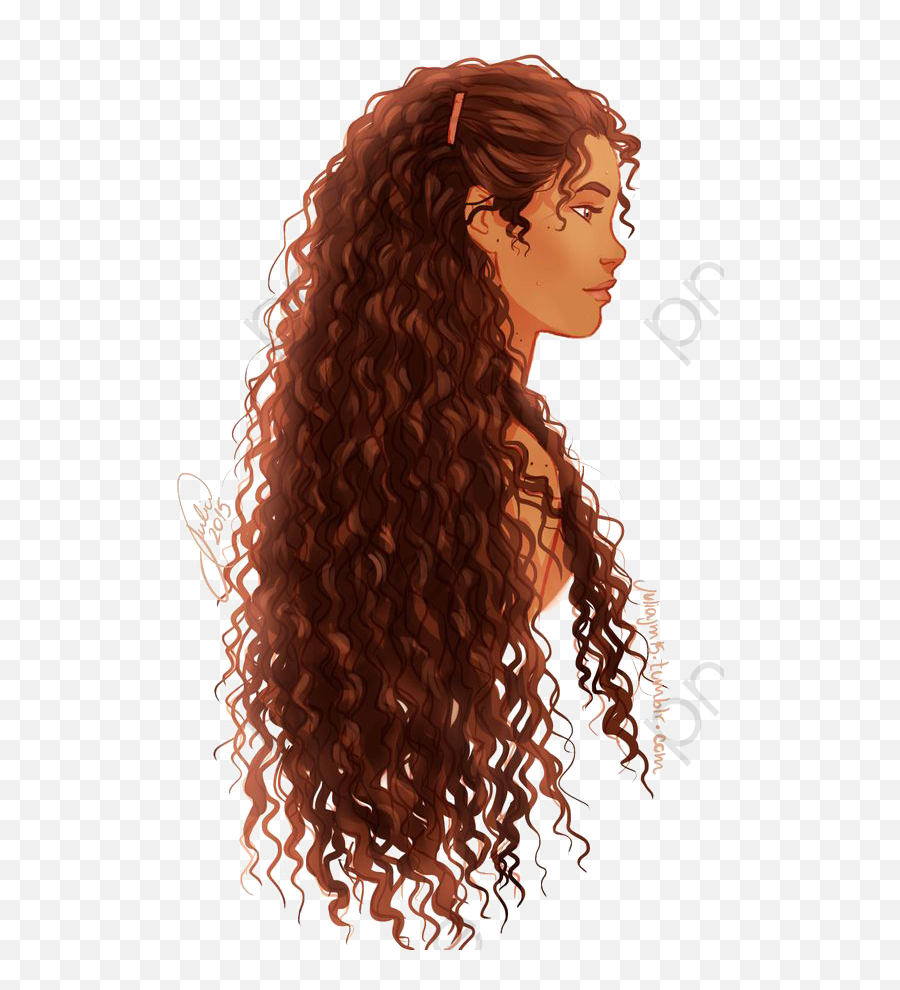 Curly Hair Girl Cartoon Girl Side Emoji,Curly Hair Clipart