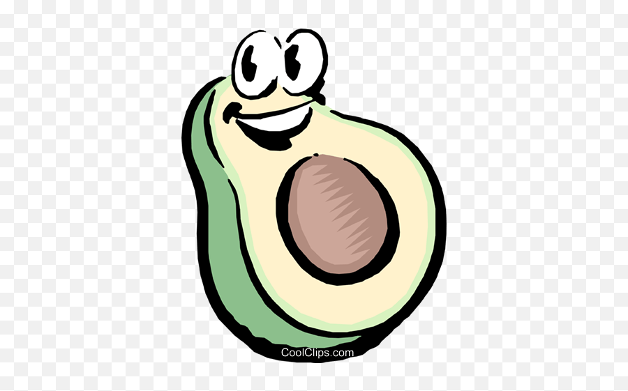 Cartoon Avocado Royalty Free Vector - Clip Art Emoji,Avocado Clipart
