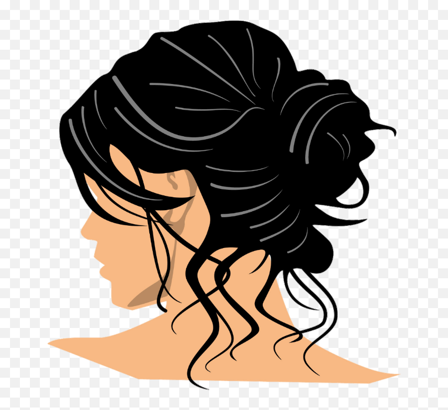 Lady Hair Bun - Messy Bun Clip Art Png Download Full Emoji,Bun Png