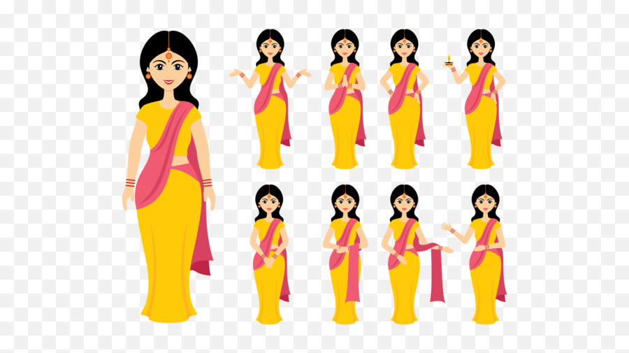 Indian Wedding Clipart Free Vector Art - 18893 Free Downloads Woman In Saree Vector Emoji,Weddings Clipart Free