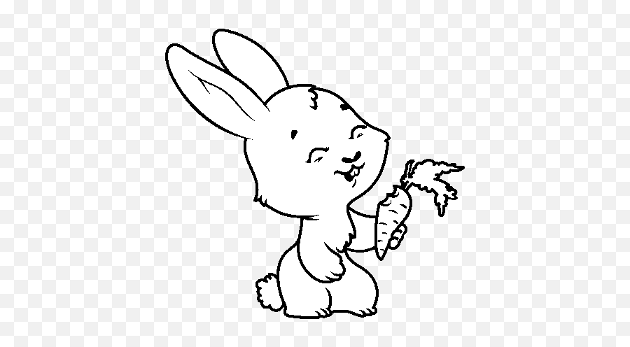 Smiling Bunny Coloring Page - Coloringcrewcom Emoji,Halo Clipart Black And White
