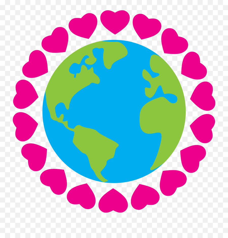 Happy Earth Day Free Clip Art 4 - Earth With Hearts Cartoon Emoji,Earth Day Clipart
