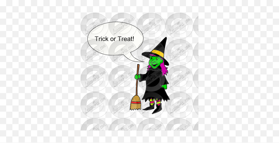 Saying Trick Or Treat Picture For Classroom Therapy Use - Broom Emoji,Trick Or Treat Clipart