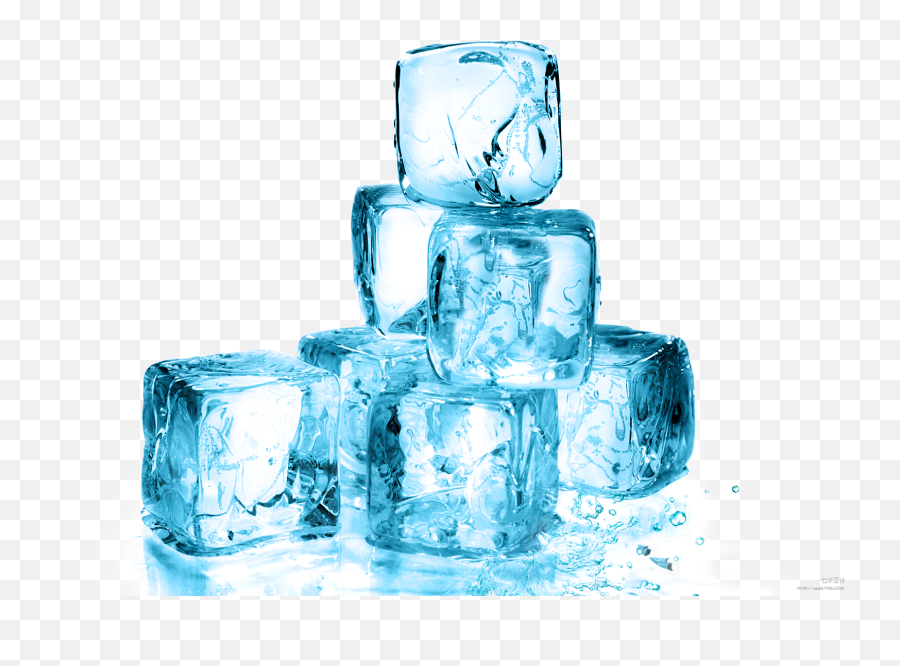 Ice Cube Melting Glacier Water - Blue And Fresh Ice Blue Ice Cubes Png Emoji,Ice Cube Clipart