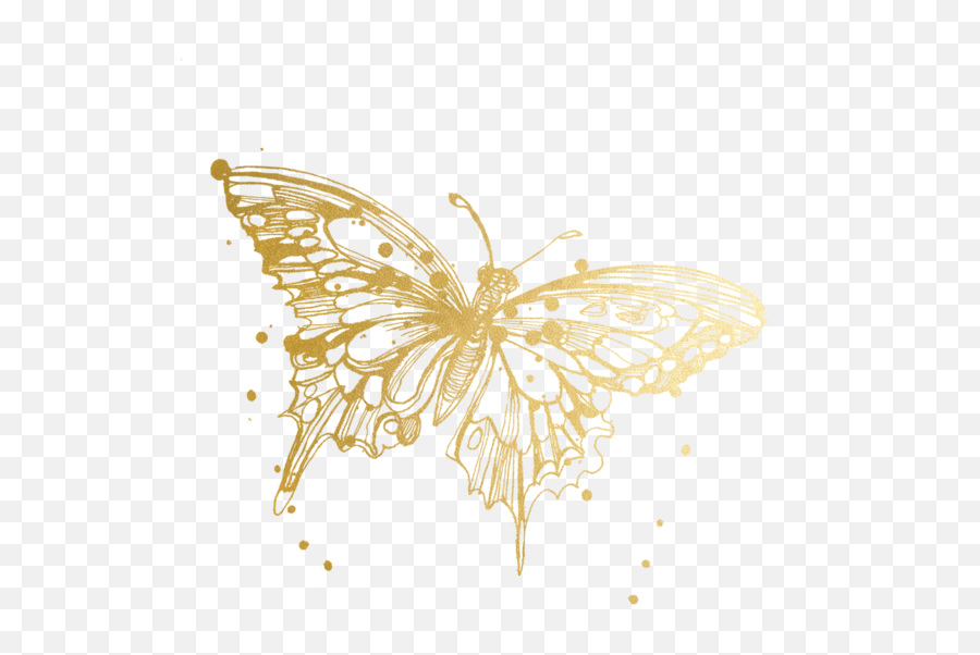 Download Butterfly Tattoos Temporary Accept Watercolor - Metallic Gold Butterfly Png Emoji,Monarch Butterfly Clipart